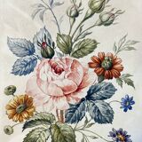 Pair of watercolors "Studies of roses" XIX°