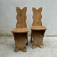 Paire chaises pin brutaliste