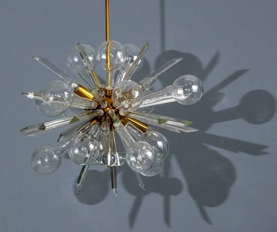 Chandelier “EXPLOSE” by René Roubíček, sculptural art glass ceiling light