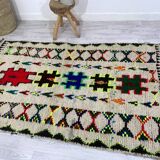 Handmade wool Berber rug 233 X 136 CM