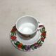 Series 6 cups old kaiser ceramic white + flowers vintage designs