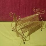 Vintage gold vinyl record storage rack
