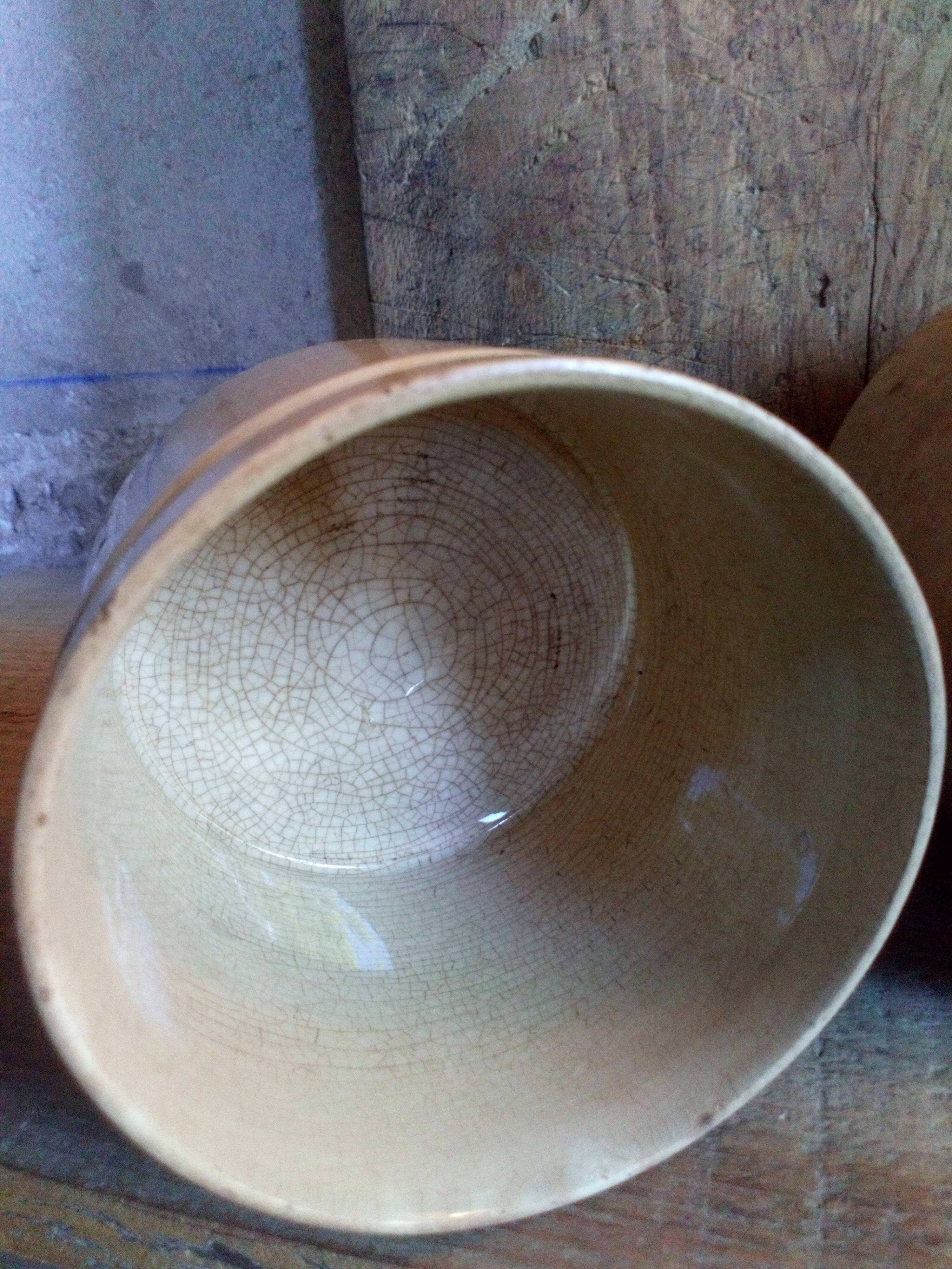 Three XXeme jam jars in glazed earth