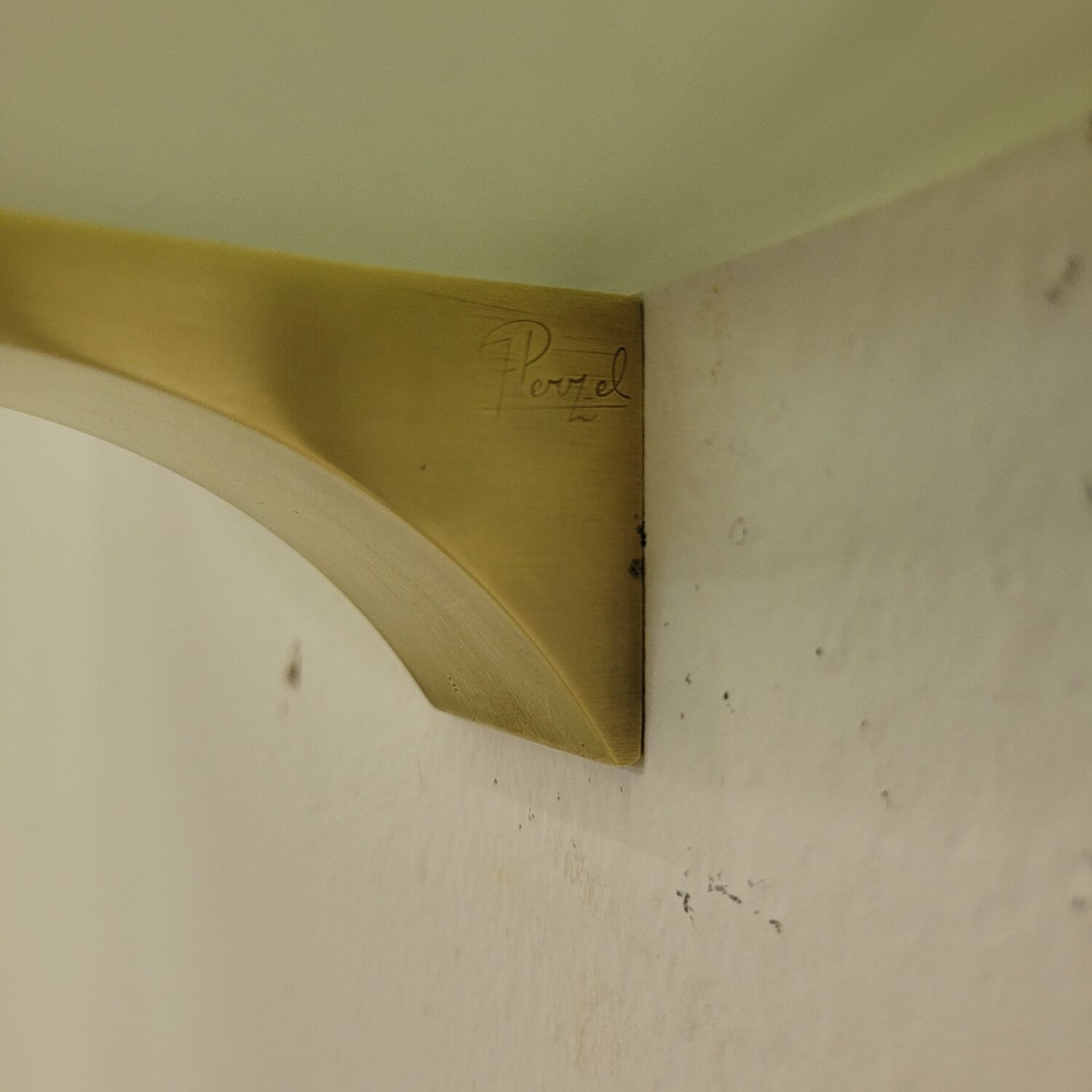 Applique Perzel en bronze et verre sablé année 50