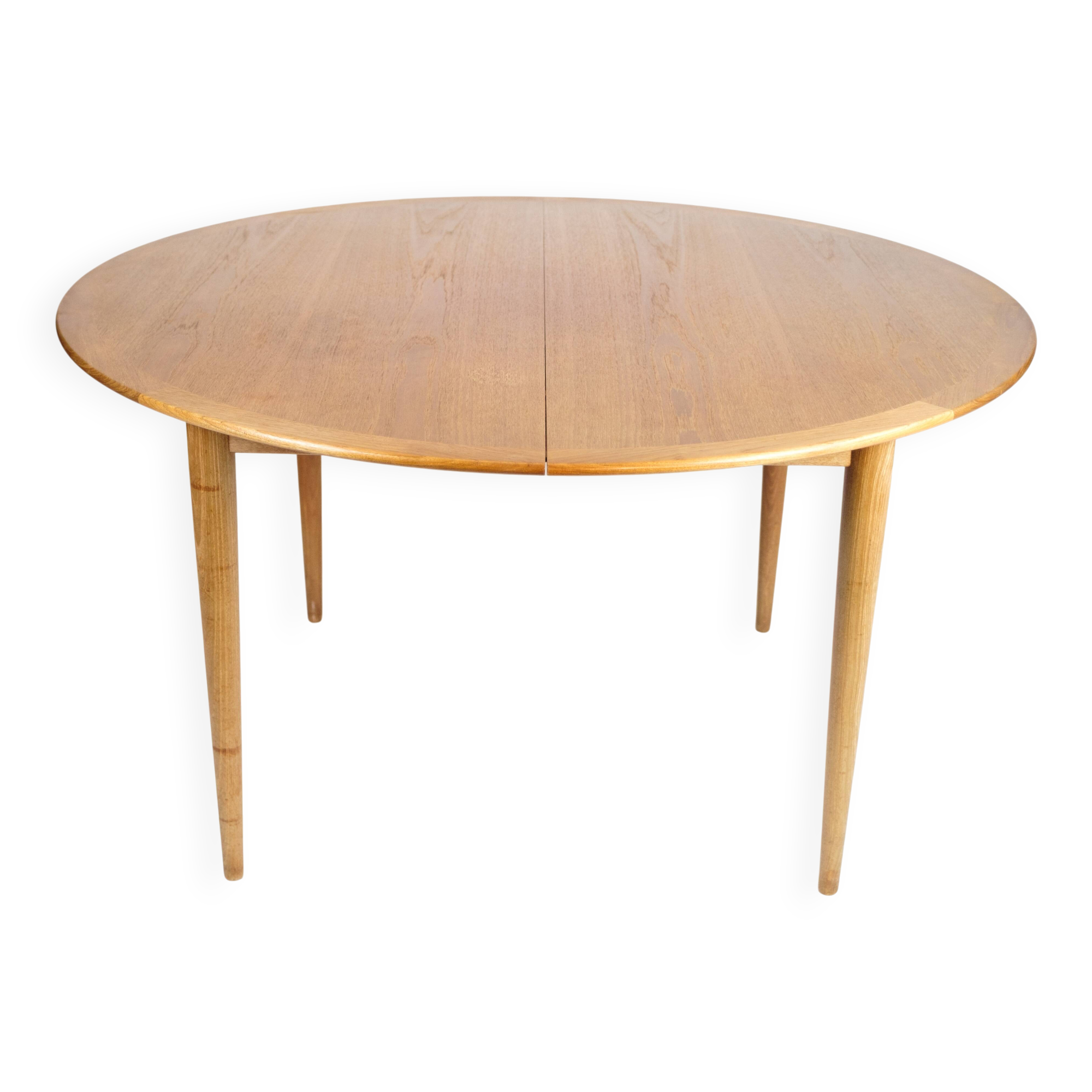 Table à manger ronde avec rallonges - Teck - Grete Jalk - P. Jeppesen - Années 1960