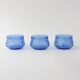 Set of 3 Vintage IVIMA Blue Glass Dessert Bowls, 1960s