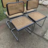 Chaise Cesca Marcel Breuer B32 italienne moderne du milieu du siècle, ensemble de 4 années 70