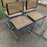 Cesca chair Marcel Breuer B32 modern Italian mid-century, set of 4 from the 70s.