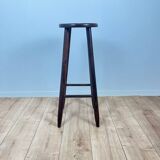 Brutalist bar stool in stained oak