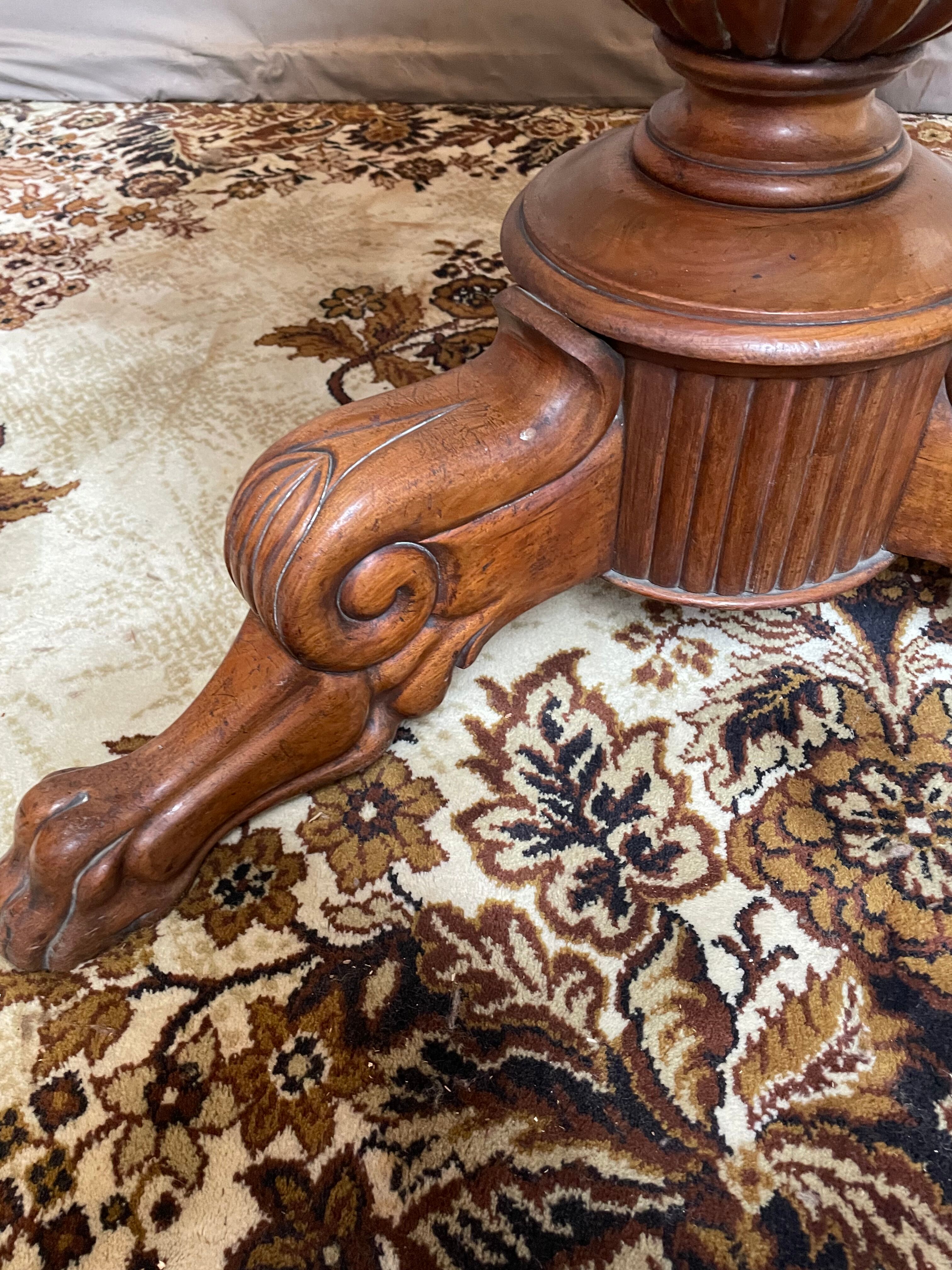 Charles x pedestal table in mahogany