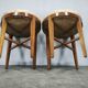 Pair of Art Deco Walnut and Beech Stools, Czechoslovakia, 1930s