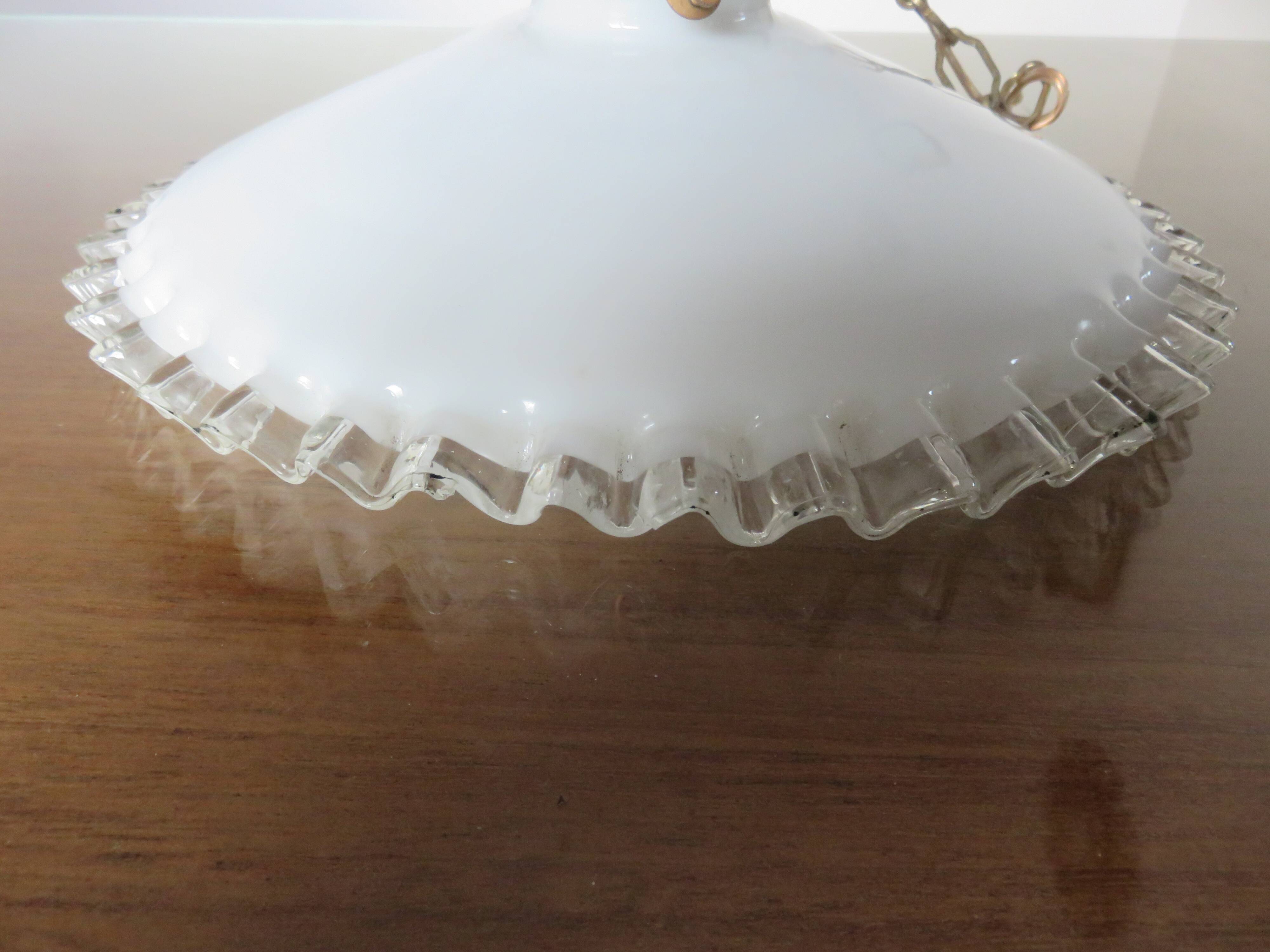 Art Deco pendant light in serrated glass, 1930s