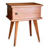Scandinavian bedside table with compass legs