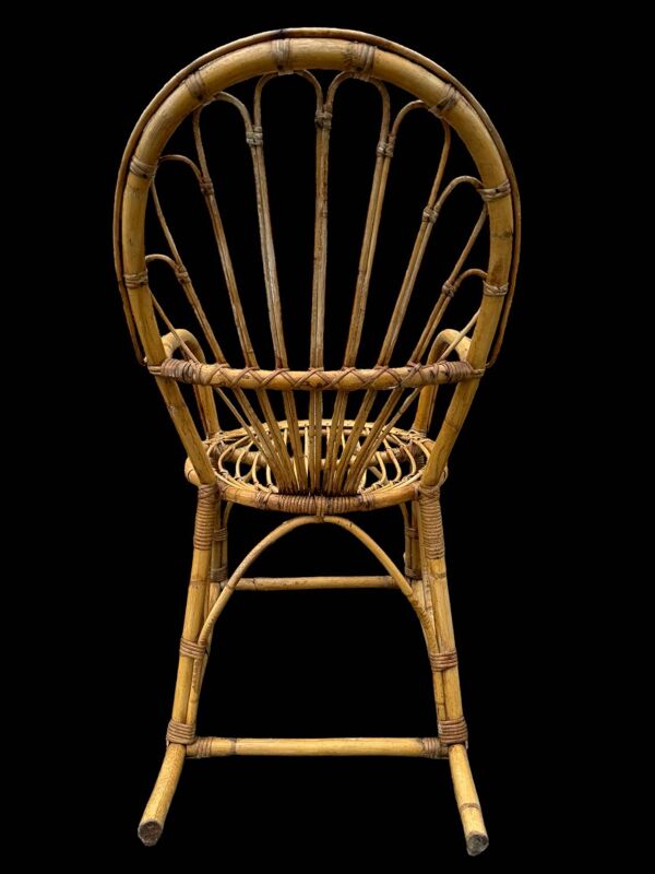 Rocking-chair rotin Italie 1950