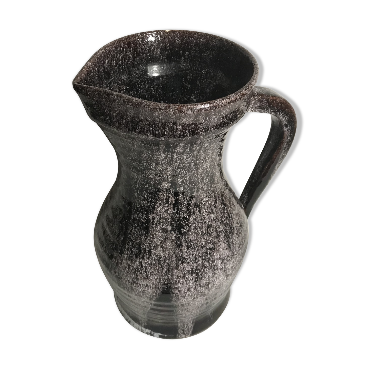 Old ceramic accolay jug, grey-black