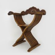 Chaise Savonarola vintage en noyer, Italie, 1970s