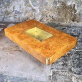 Table basse en loupe d'orme Alveo par Willy Rizzo pour Mario Sabot, 1972