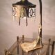 1900 bronze and brass art nouveau lamp, inspired by Napoleon 3, 35x18