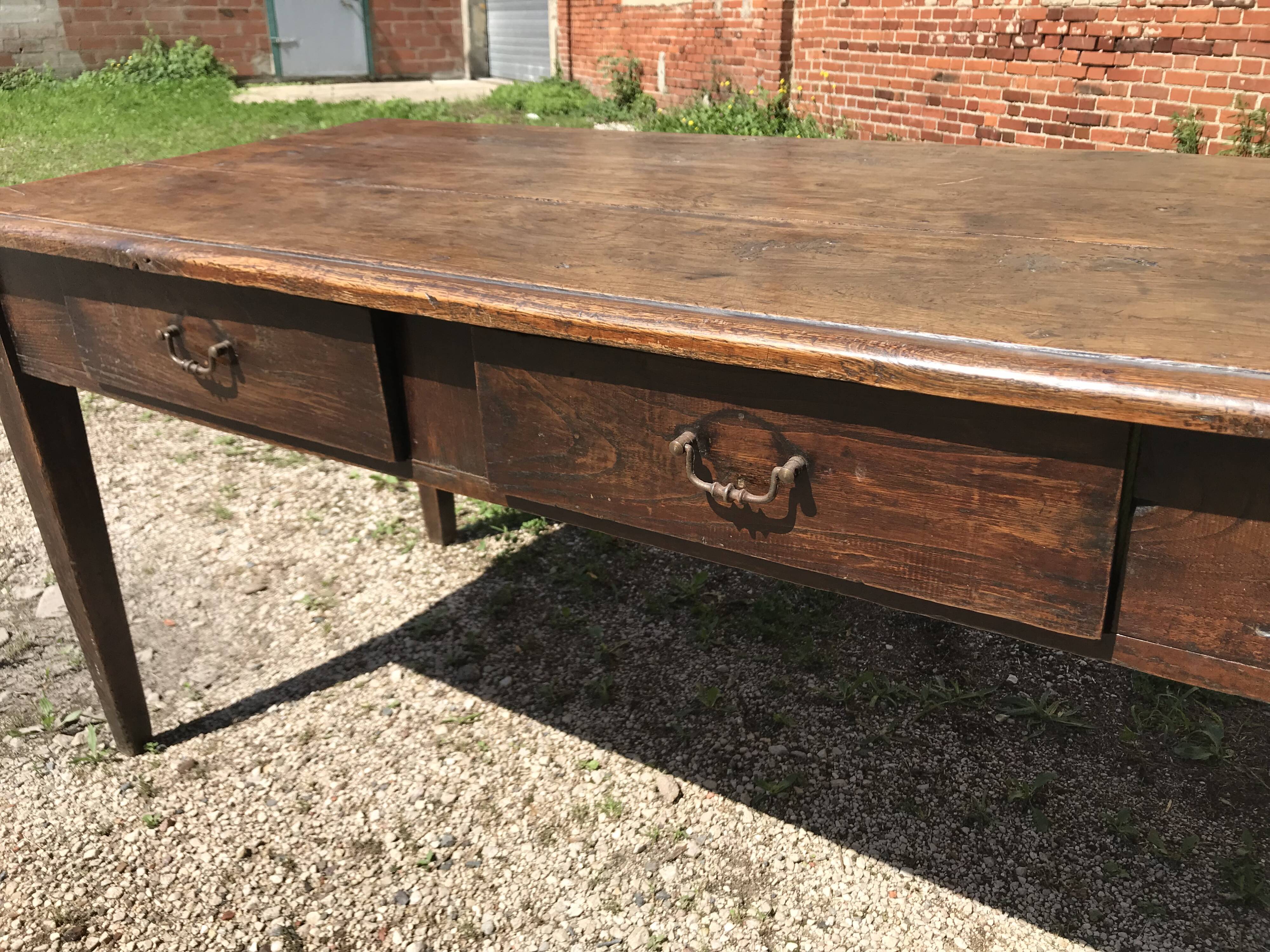 Chestnut farm table 19th