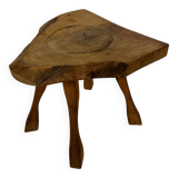 Vintage wooden side table  natural design small table