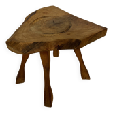 Table d'appoint vintage en bois au design naturel
