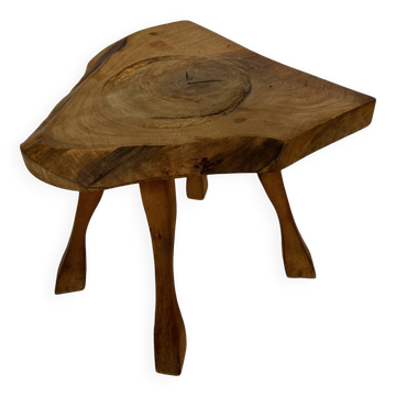 Vintage wooden side table  natural design small table