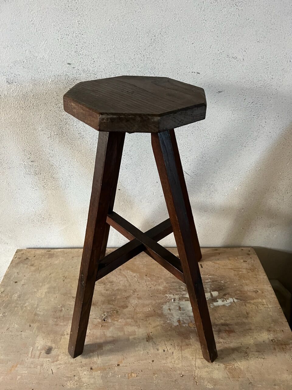 Wooden workshop stool