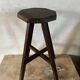 Tabouret sellette atelier en bois