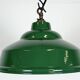 Industrial British Green Enamel Factory Pendant Lamp, 1960s