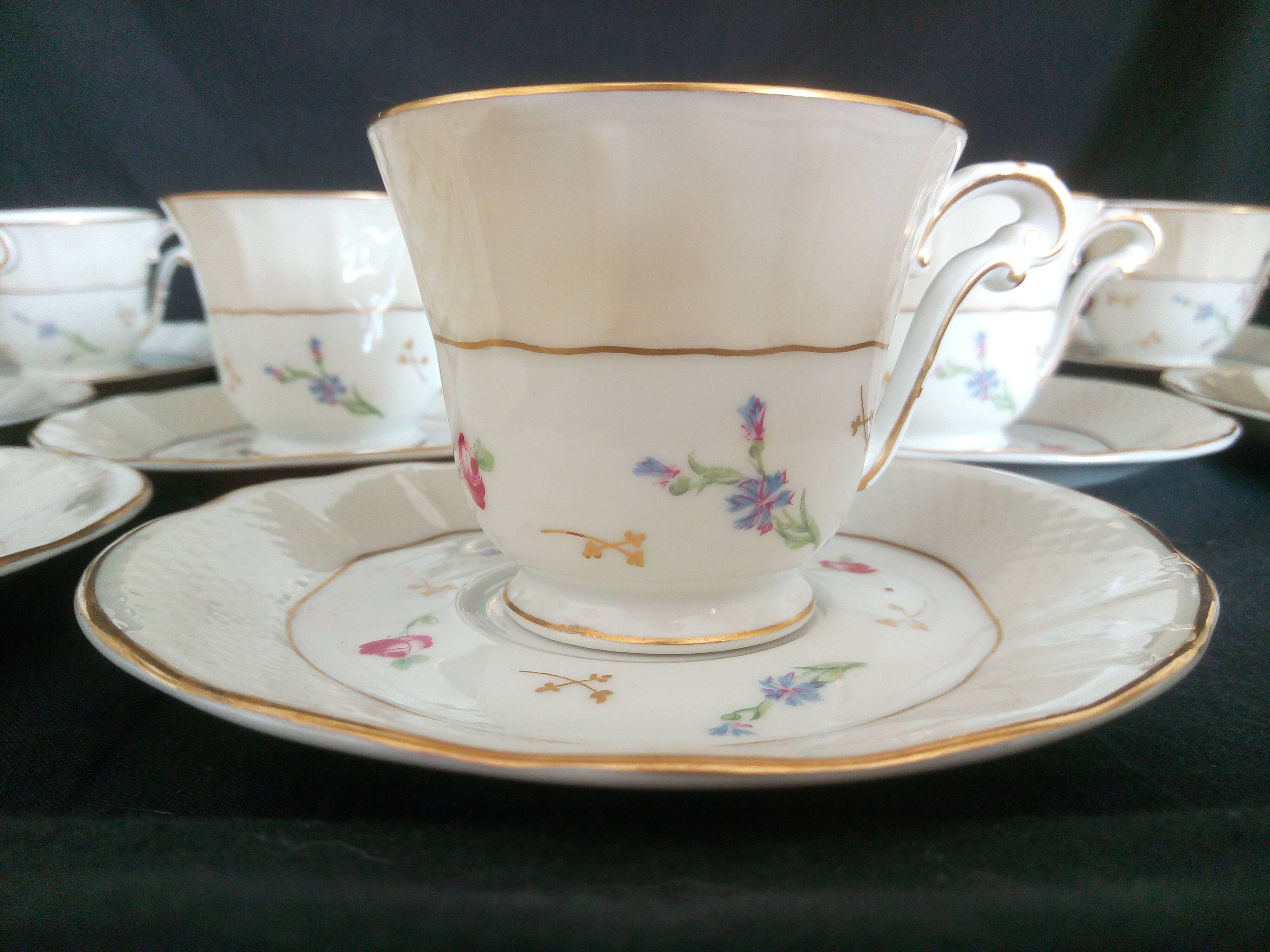 L. Bernardaud & Cie. - Limoges porcelain coffee set, Pompadour model, 1900s - 1927s
