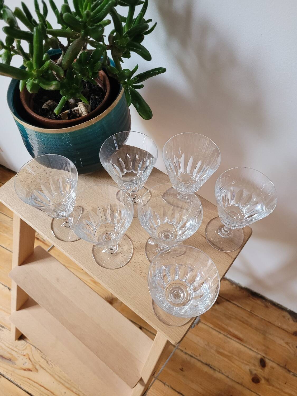 Set of 7 Baccarat Côte d'Azur wine glasses