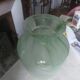Frosted green and white glass vase