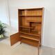 Bibliothèque/buffet vintage, noyer brillant, Bilea