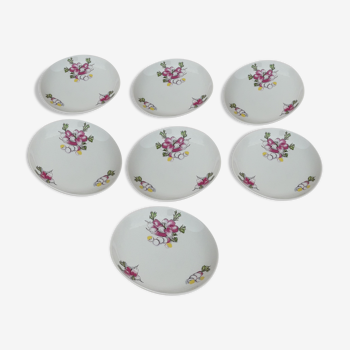 7 porcelain radish plates workshop of tabalou diam 14 cm