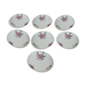 7 porcelain radish plates workshop of tabalou diam 14 cm