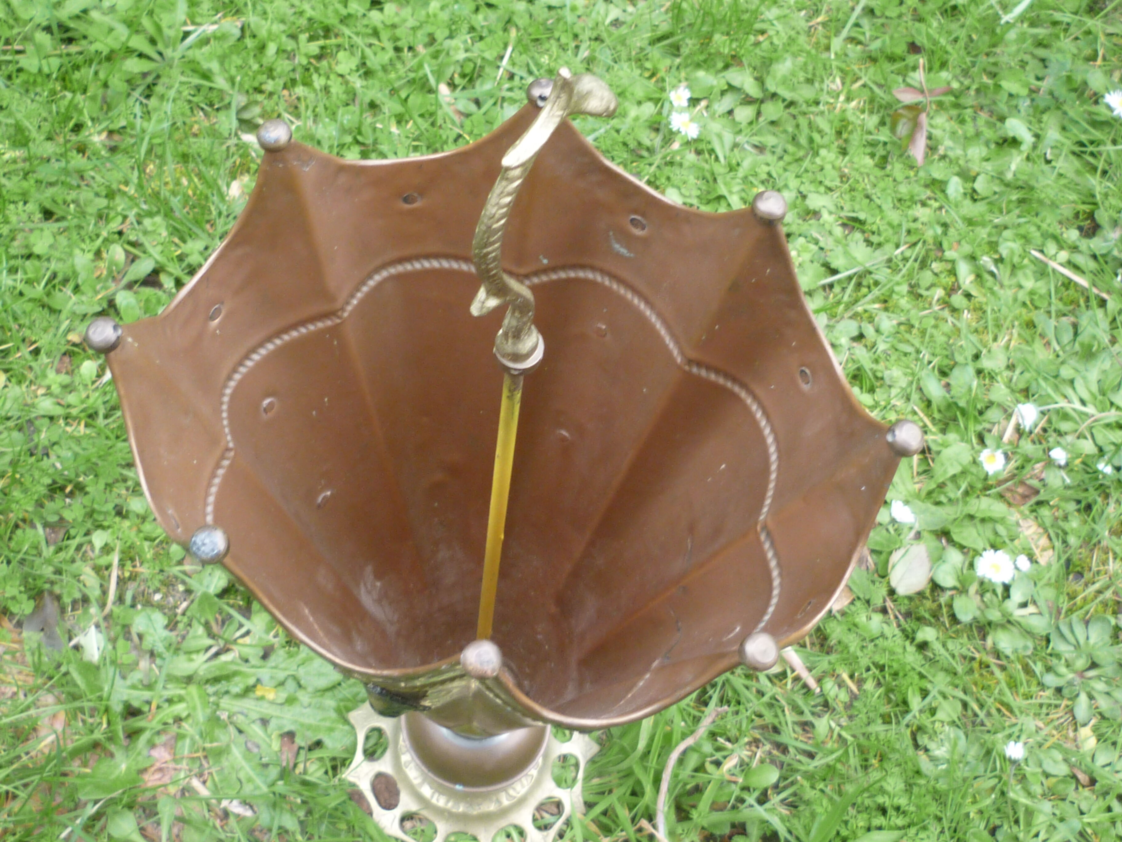 Copper and brass umbrella holder
