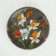 vintage ruscha 1960's 70's WALL PLATE fat lava bowl orange and white flower