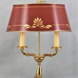 Empire style lamp two lights with oval lacquered lampshade "lucien gau"