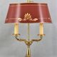 Empire style lamp two lights with oval lacquered lampshade "lucien gau"