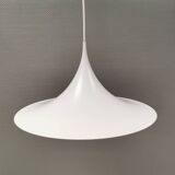 Vintage Fog & Mørup Semi Hanging Lamp, White Lacquered, Denmark 1970-80s