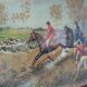 Old framed painting: hunting