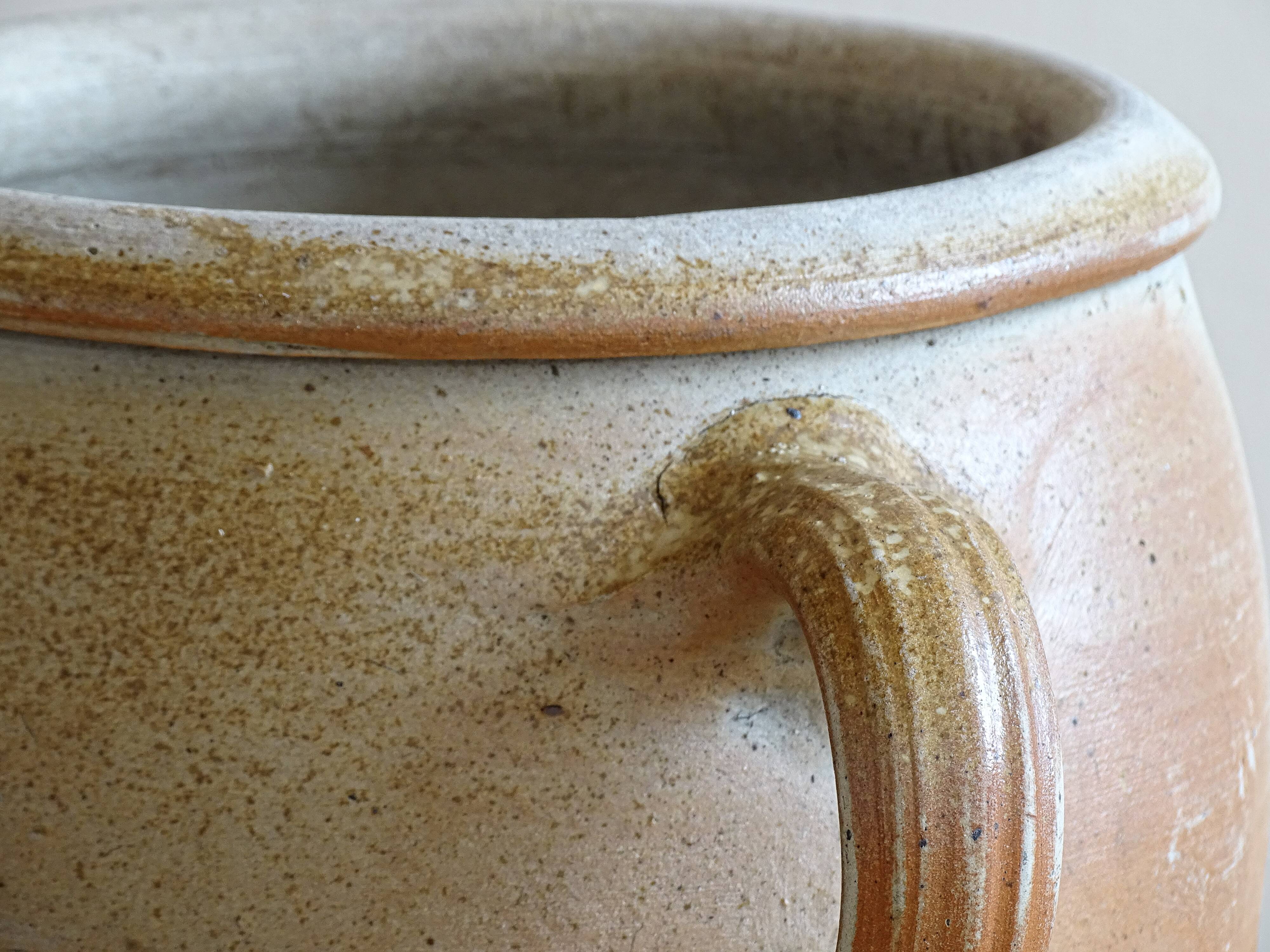 Rustic Antique Stoneware Jar with Handle