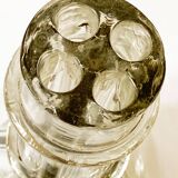 Old liqueur carafe, 4 compartments, glass