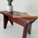 Vintage wooden plant stand stool