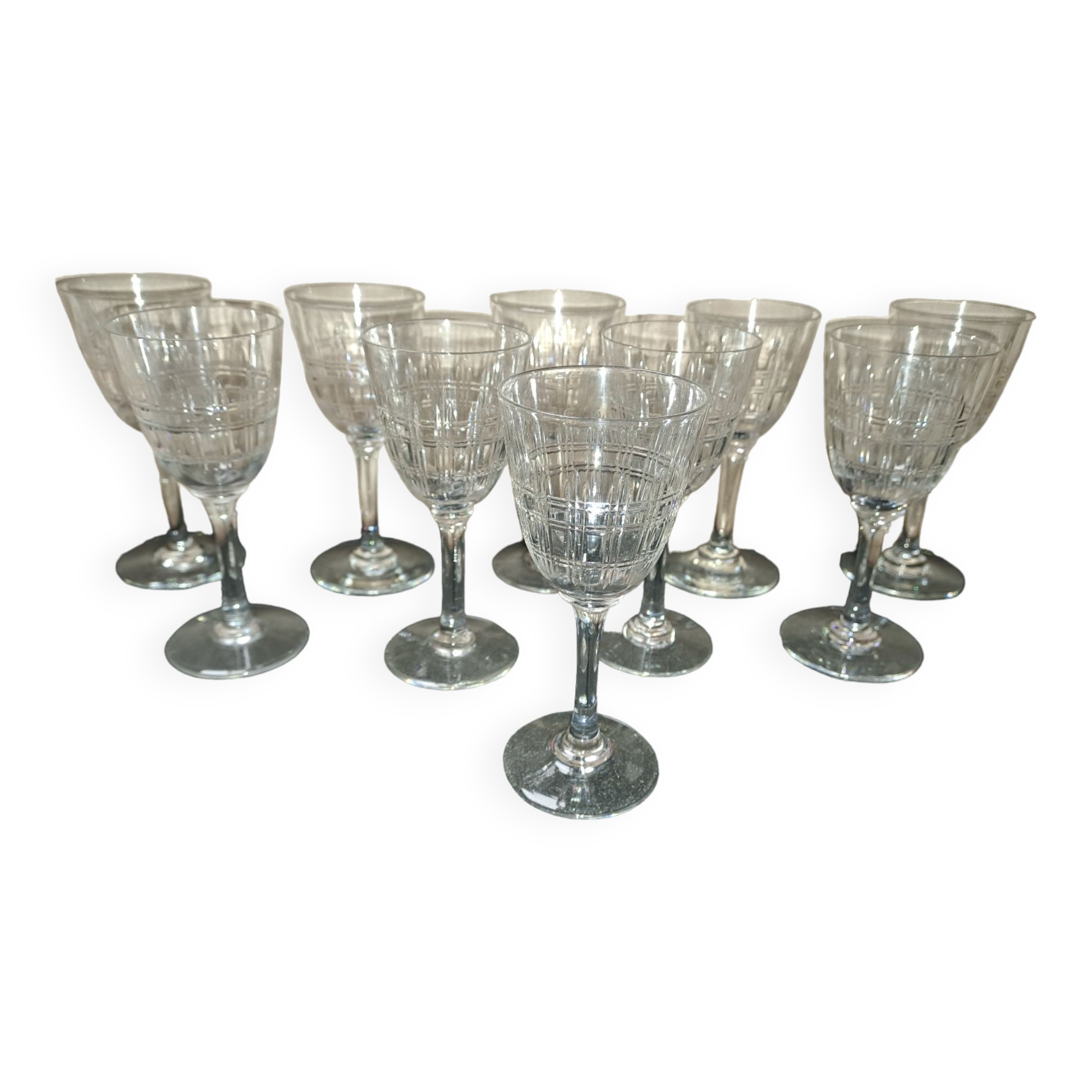 10 glasses in Porto, Baccarat, model Cavour, Year 1916