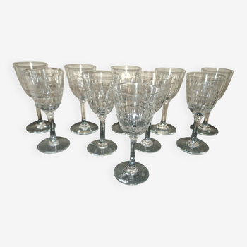 10 glasses in Porto, Baccarat, model Cavour, Year 1916