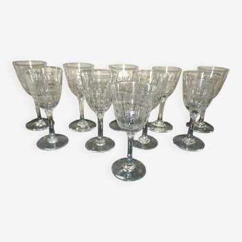 10 verres à Porto, Baccarat, model Cavour, Année 1916