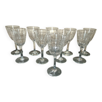 10 glasses in Porto, Baccarat, model Cavour, Year 1916