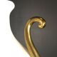 Venini Primavera in Murano, white opaline glass with gilded handles, bronze base.