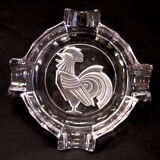 Cendrier coq art déco en verre 1930